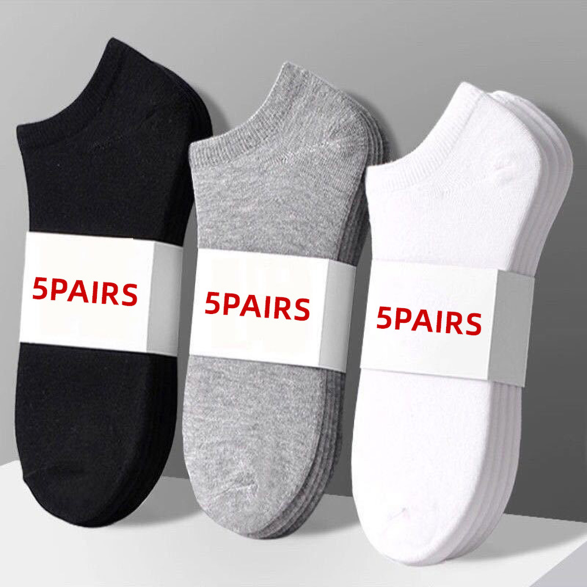 Women'S Ankle Accessories - 5 пар унисекс повседневных однотонных носков-лодочек,