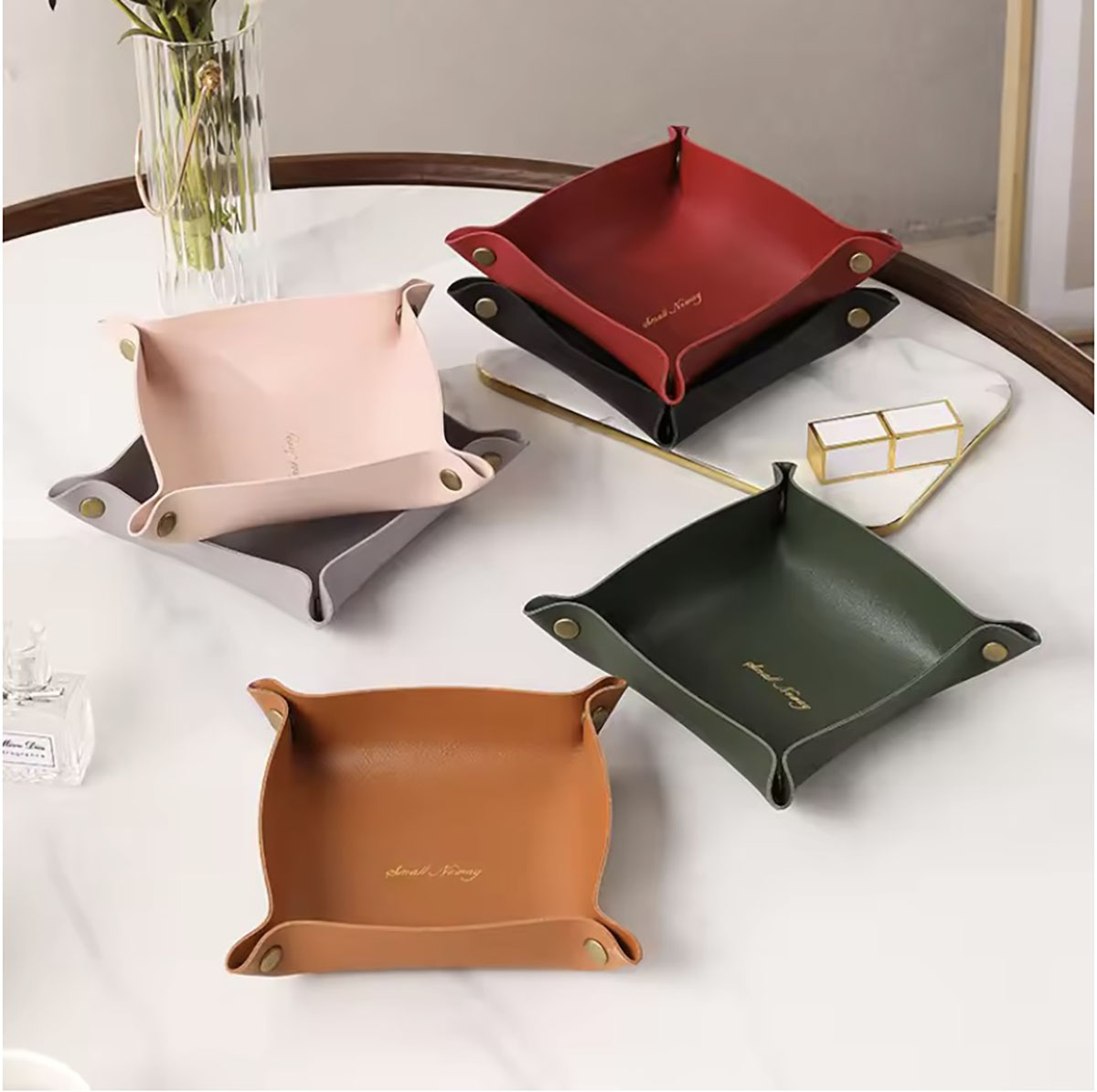 Women Accessories Organizer - Кожаный лоток для хранения в скандинавском