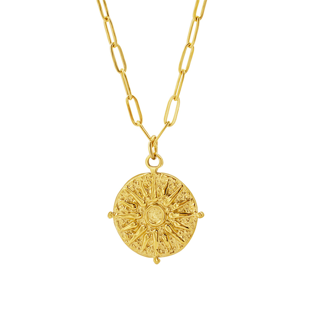 Coin Necklace Delicate - Ожерелье с круглым кулоном-монетой из нержавеющей