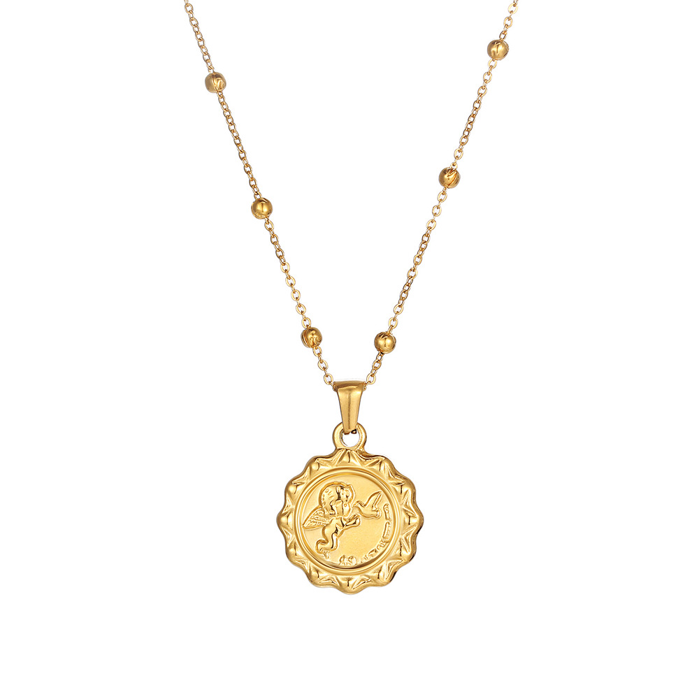 Coin Necklace Delicate - Ожерелье-монета из нержавеющей стали с двусторонним