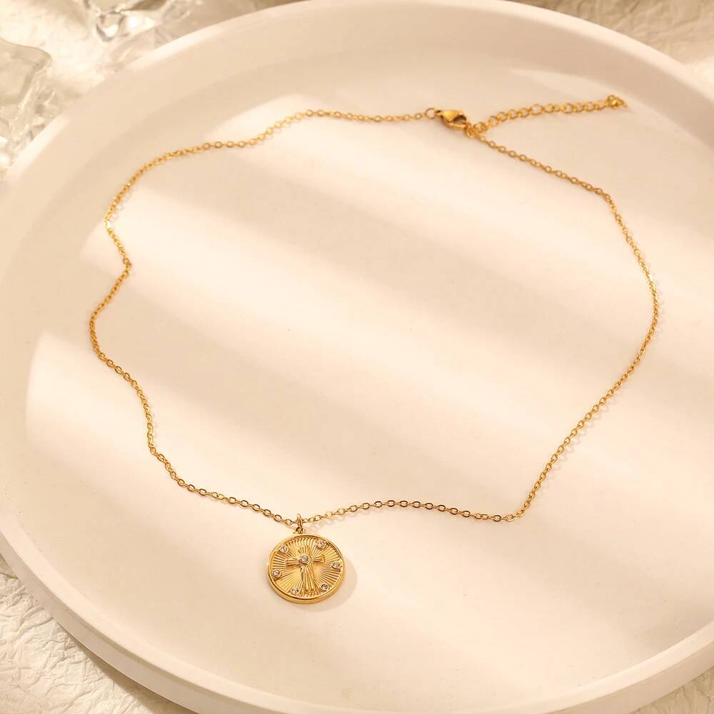 Женская нежная круглая монета  – обзор и цена Coin Necklace Delicate