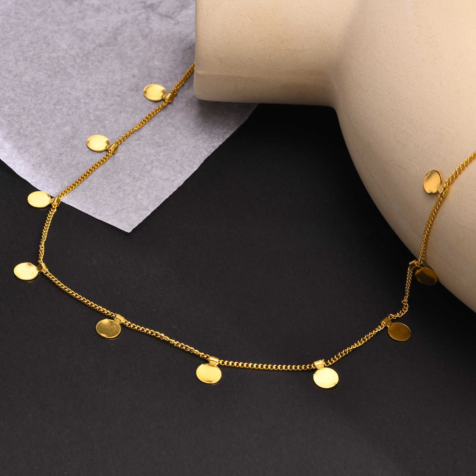 Нежное маленькое женское ожере – обзор и цена Coin Necklace Delicate